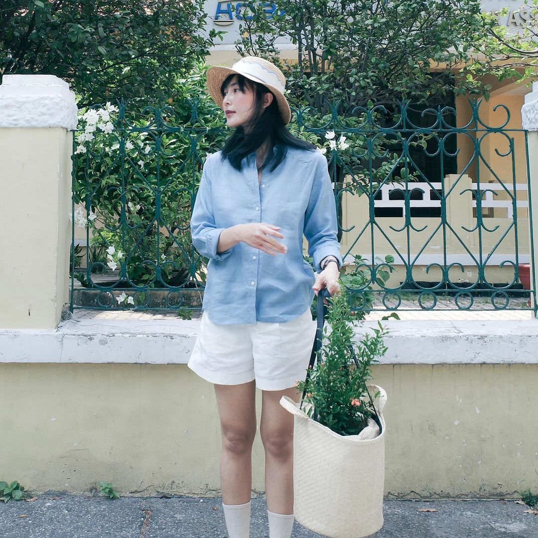 Helly Tống quần linen
