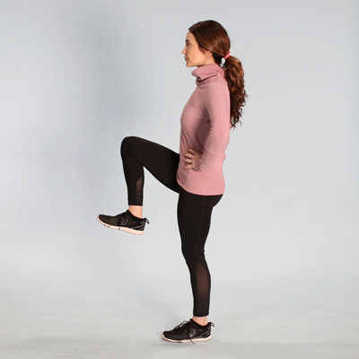 Bài tập cardio diễu hành nâng cao gối
