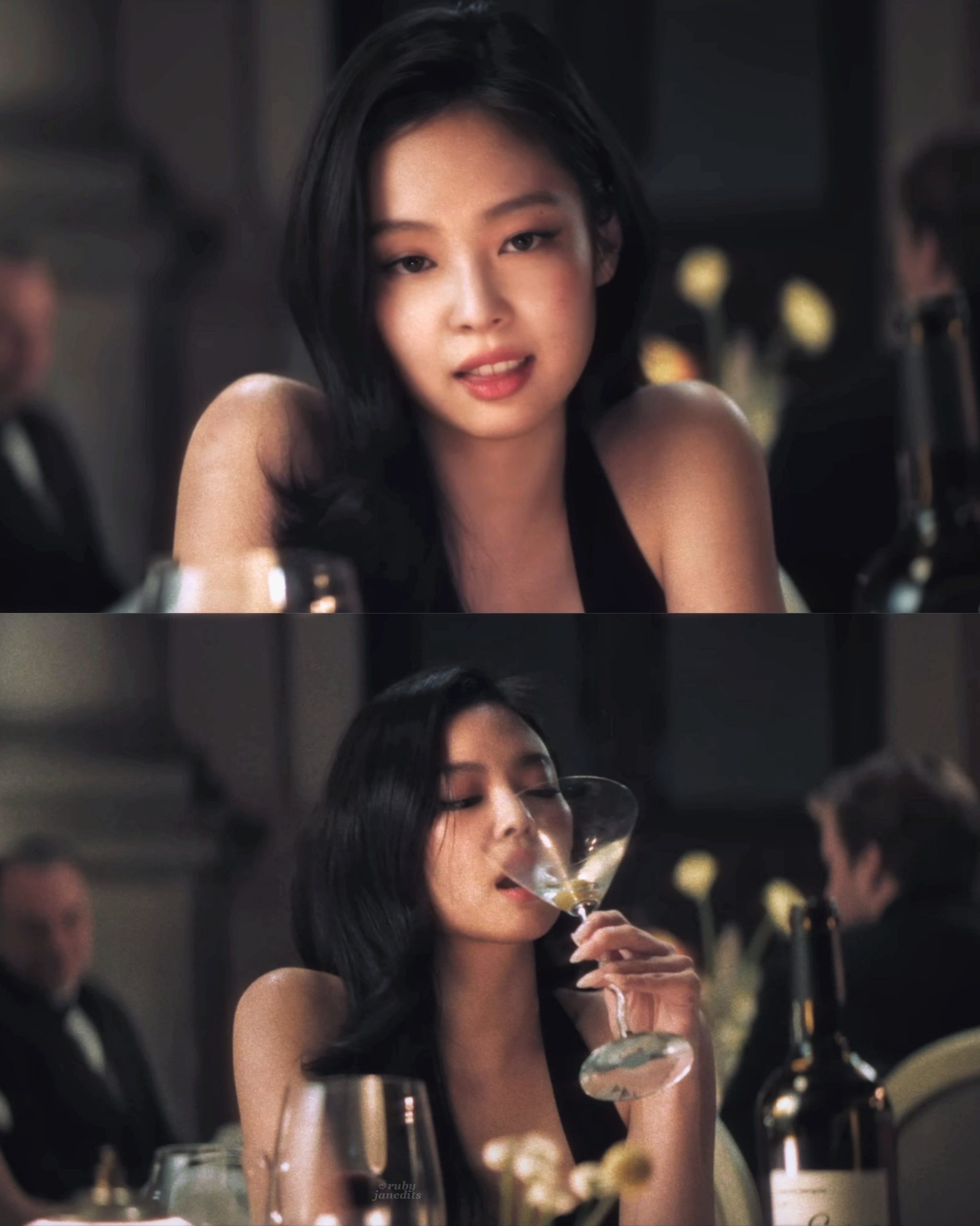đầm đen cổ yếm jennie