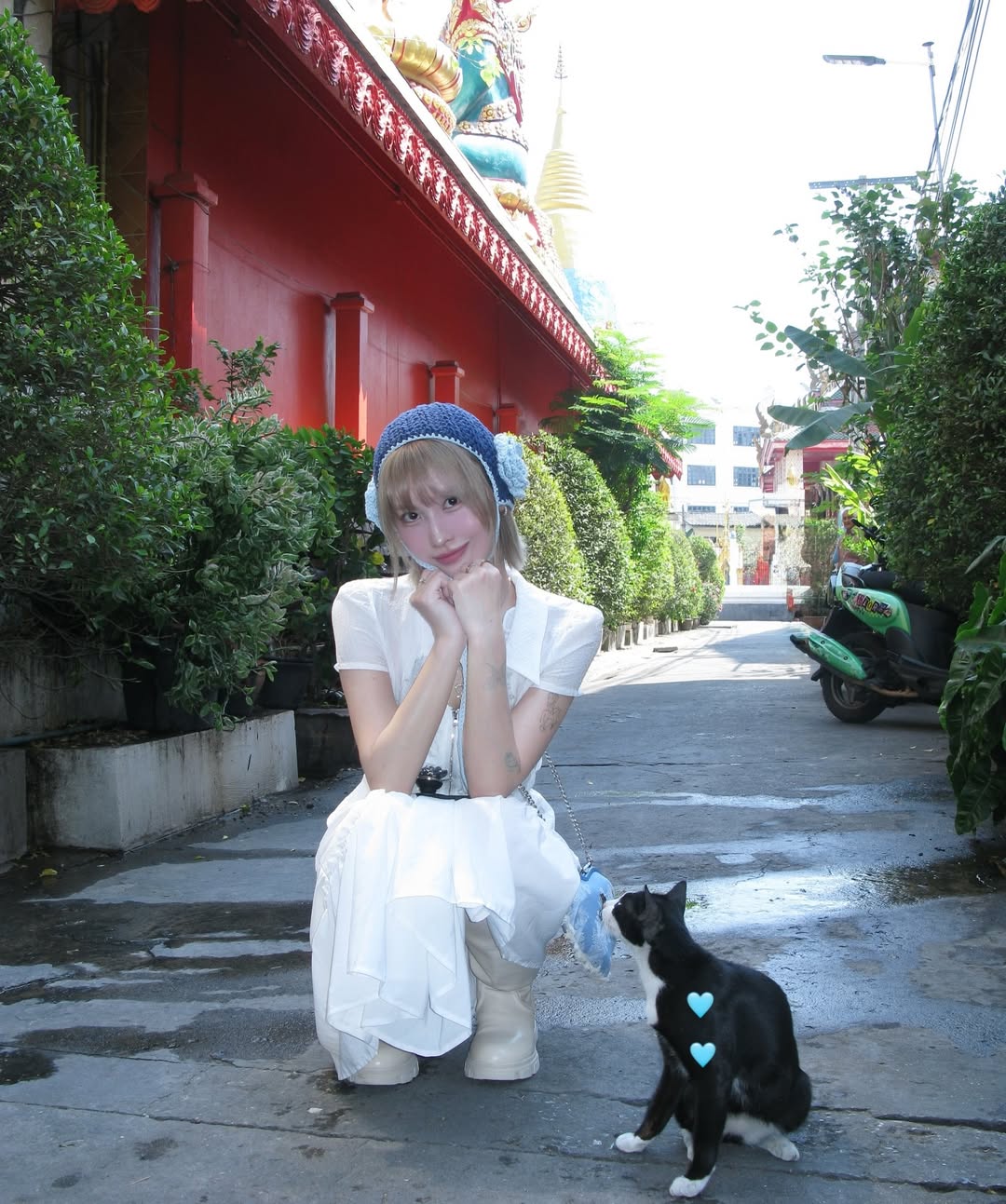 momo phối đồ trắng