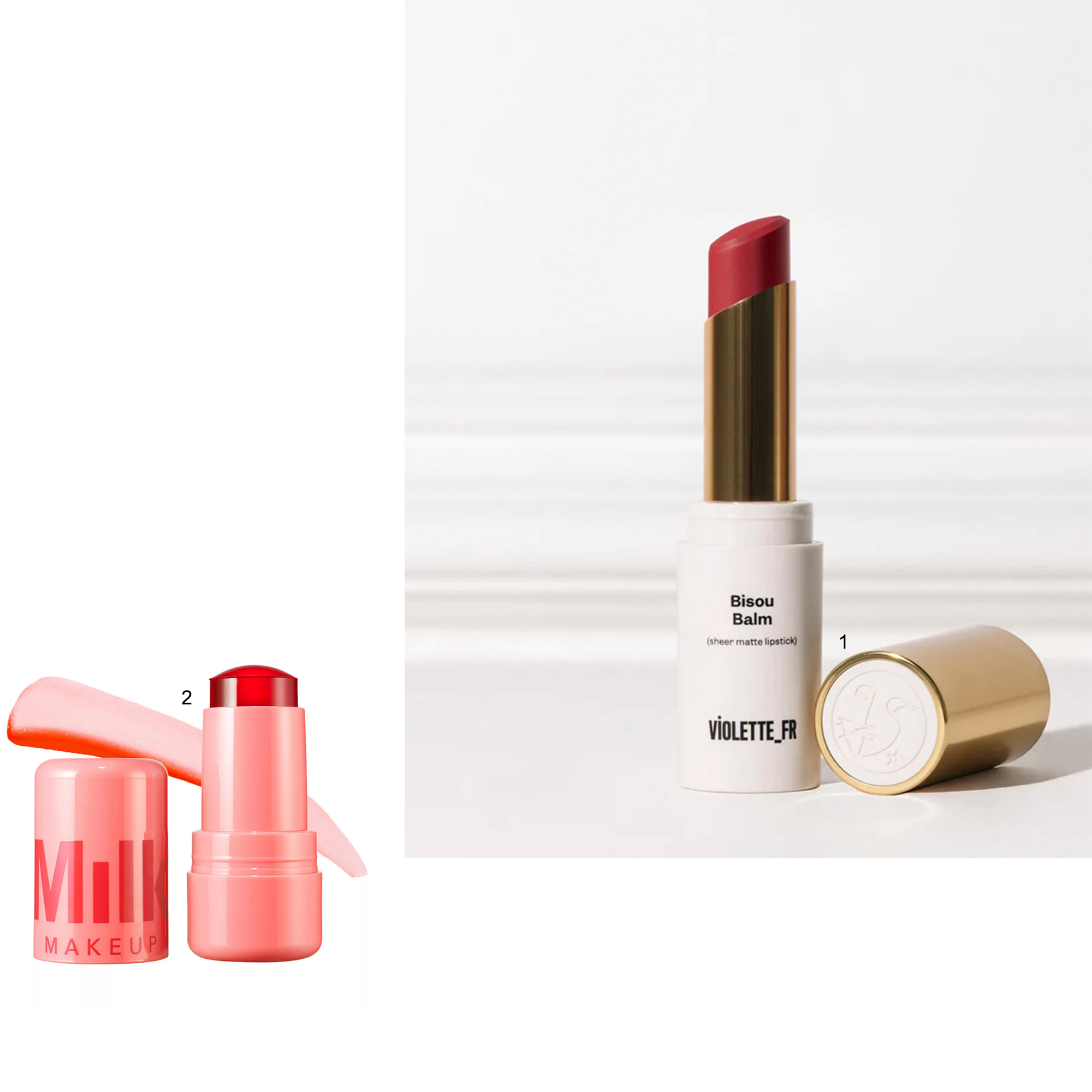 Bisou Balm VIOLETTE FR và MILK MAKEUP tint