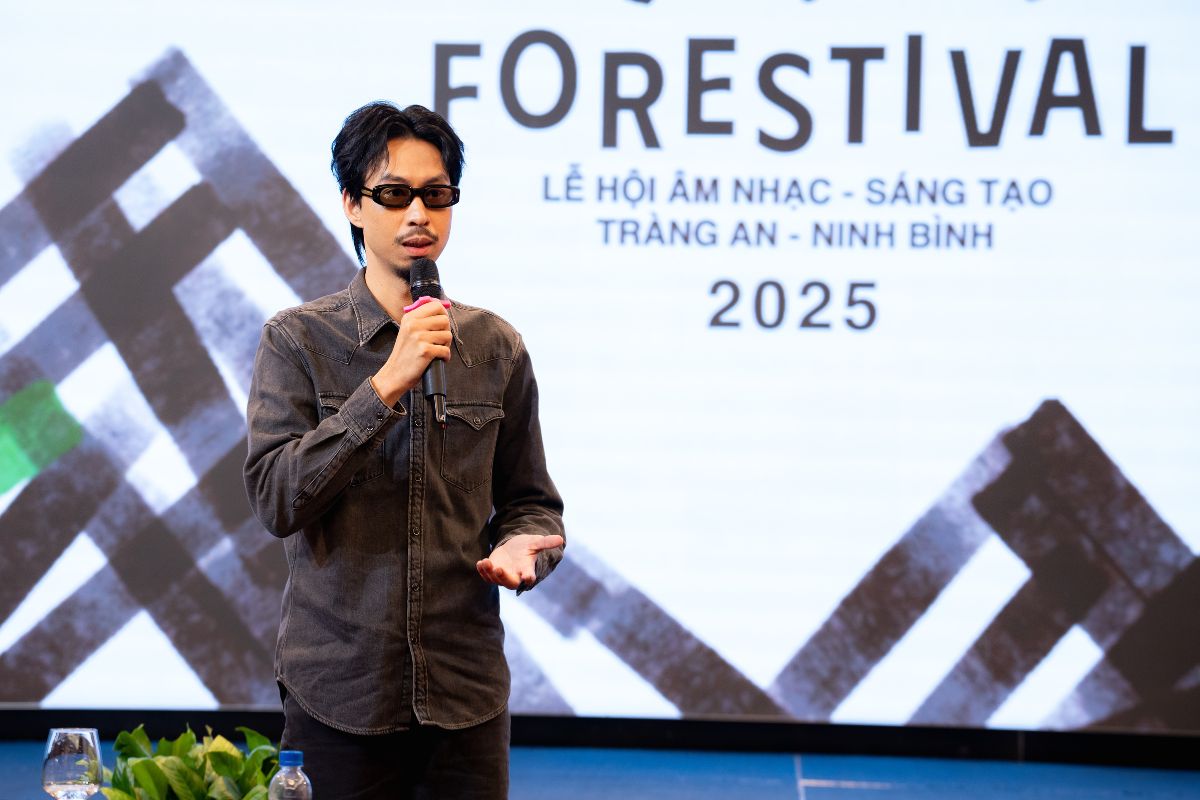 Nghệ sĩ Đen Vâu tại Họp báo Công bố dự án Trái tim di sản - Forestival 2025 - Tràng An, Ninh Bình