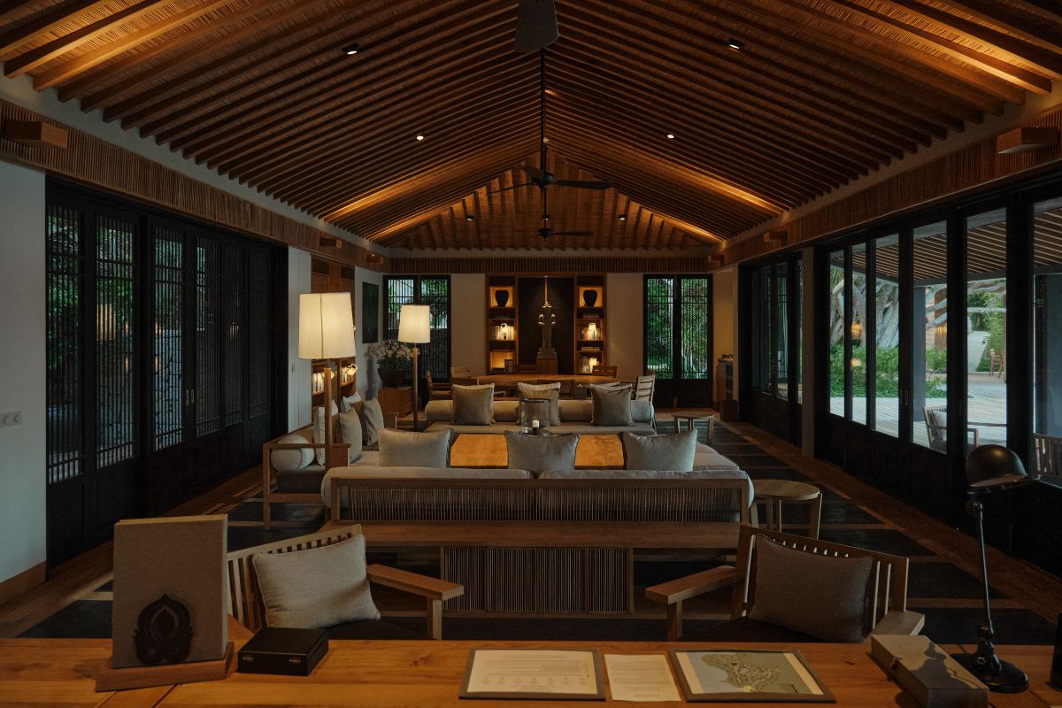 Phòng khách ấm cúng của Resort Amanoi Ninh Thuận