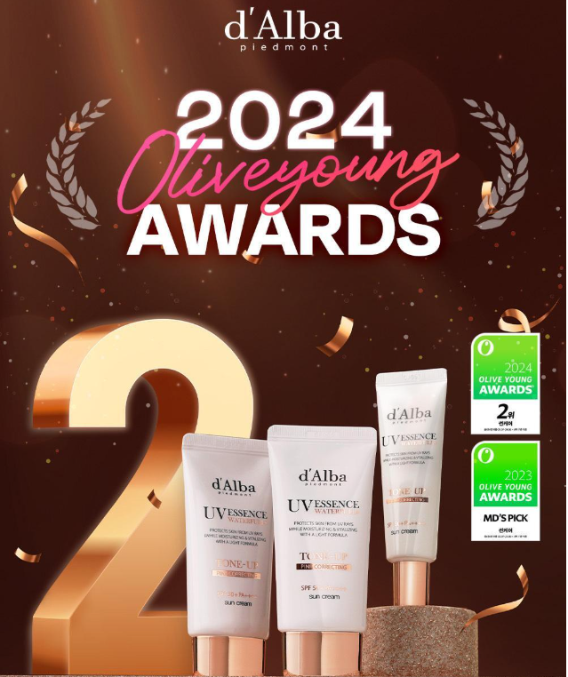 Kem chống nắng d'Alba thắng giải thưởng Olive Young