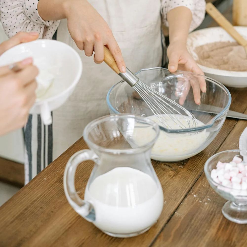 sữa và bột sắn dây