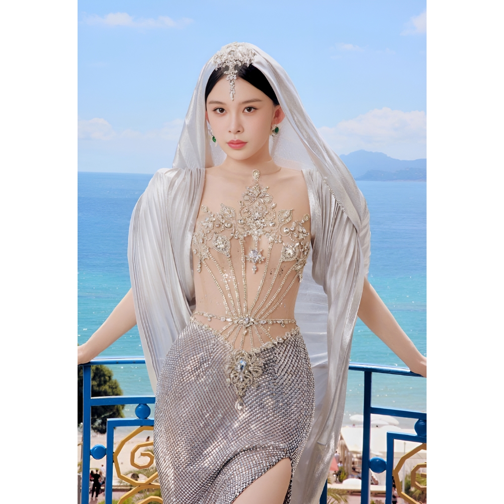 Triệu Anh Tử hóa thân thành nữ thần tại Cannes 2025.