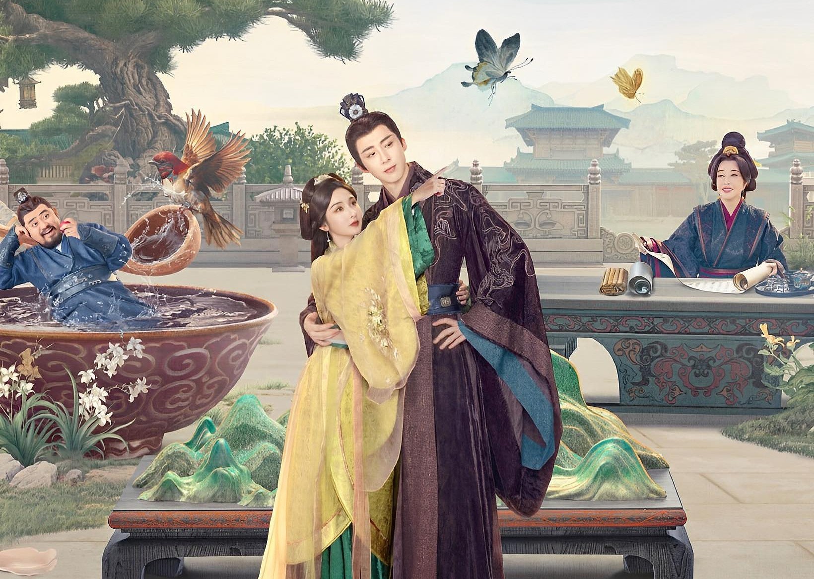 lưu vũ ninh và tống tổ nhi trong poster phim khom lưng