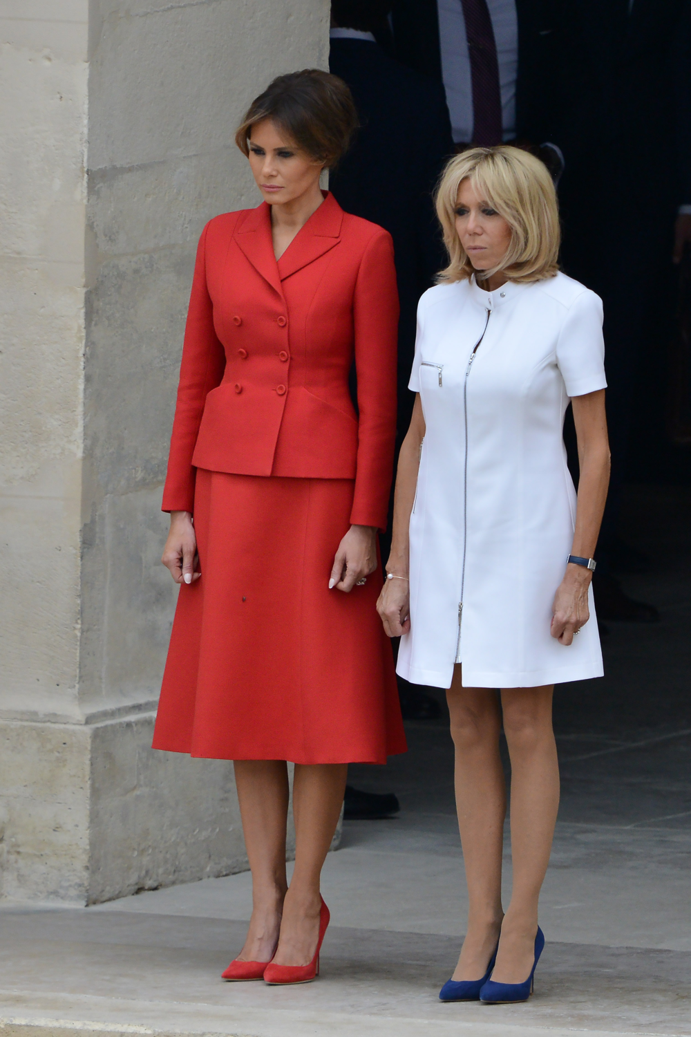 Brigitte Macron đầm chữ A