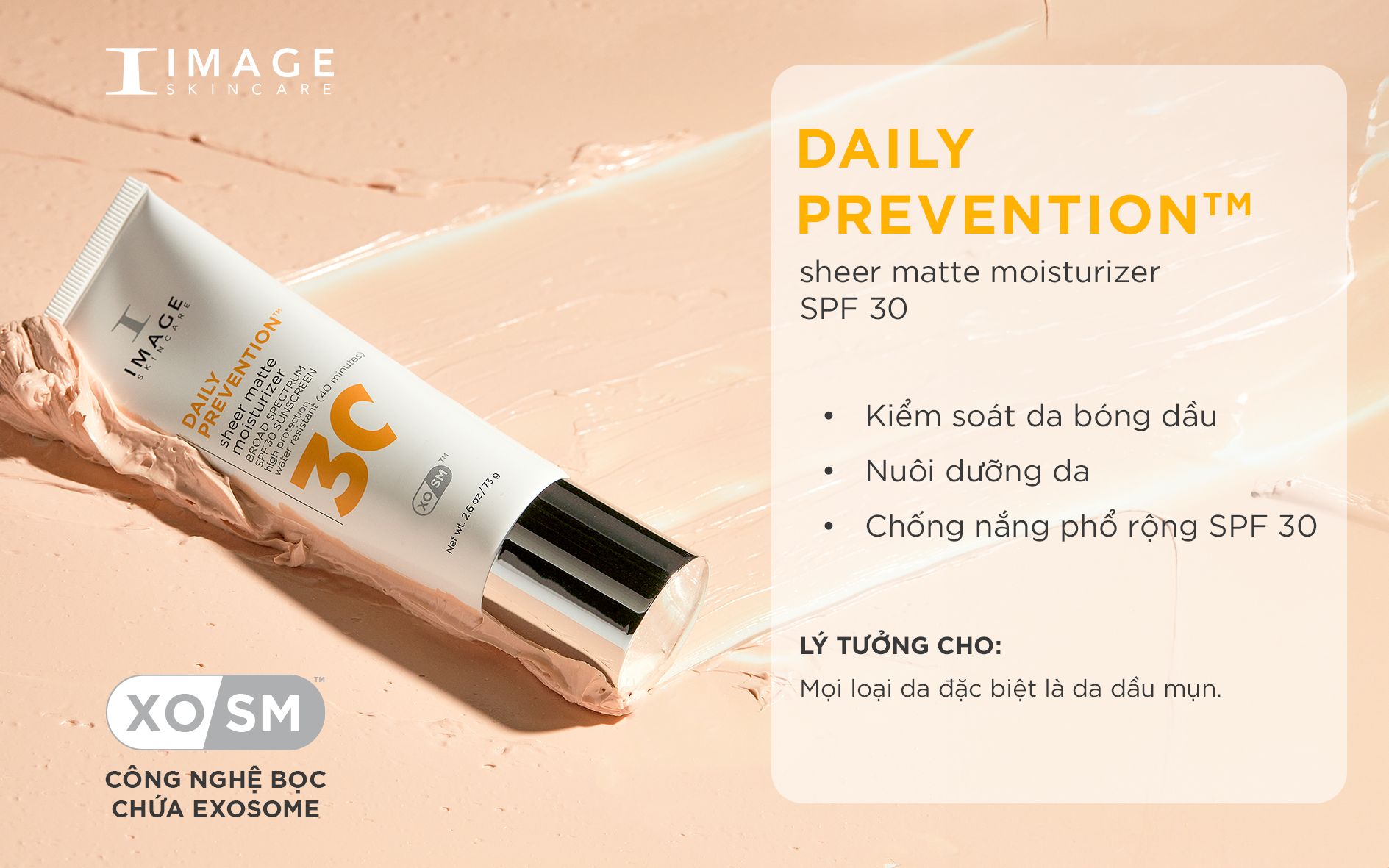 kem chống nắng exosome Daily Prevention Sheer Matte Moisturizer SPF 30 từ Image Skincare – kiềm dầu, nuôi dưỡng da và chống nắng phổ rộng SPF 30