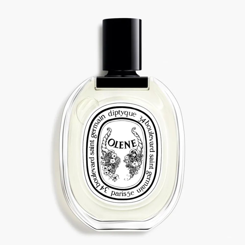 Hình ảnh Diptyque Olène với vỏ chai trong suốt và nắp chai màu đen.