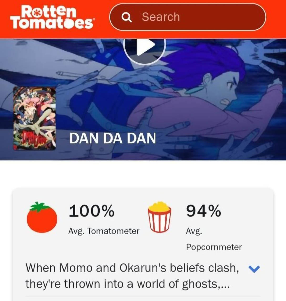 Điểm đánh giá phim anime Dan Dan Dan: Evil Eye trên Rotten Tomatoes