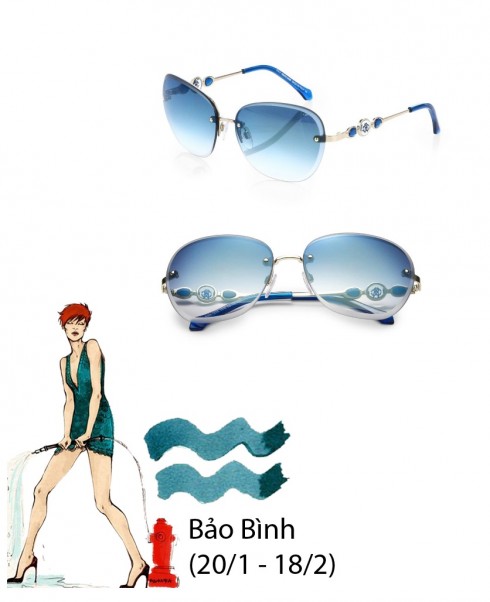 Bảo Bình (20/1 - 18/2)<br/>Nhớ mong một ai đó sẽ làm bạn xao lãng và cứ như người sống trên mây suốt tuần này. Thật may là tình cảm của bạn sẽ được đền đáp, ngoài ra tới cuối tuần, áp lực công việc cũng sẽ ép bạn phải tỉnh giấc.
<br/>Lời khuyên cho bạn: Bạn hẳn phải biết câu “if you love someone, let them free”. Bảo Bình yêu sự tự do và không gian cởi mở và người đó cũng vậy. Hãy dành cho nhau những khoảng riêng cần thiết nhé.
<br/>Cho tâm hồn và đôi mắt một chút nghỉ ngơi với sắc xanh dịu nhẹ của chiếc mắt kính Roberto Cavalli