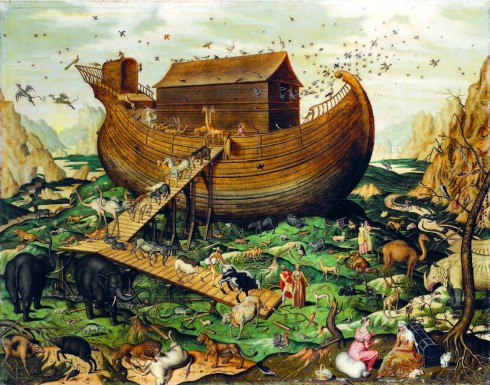 Theo Kinh Thánh, Thiên Chúa nhận ra loài người càng sinh sôi thì càng phạm nhiều tội lỗi không thể cứu vãn. Ngài quyết định trừng phạt bằng cách tạo ra một trận đại hồng thủy nhưng Noah là một người chưa bao giờ phạm lỗi gì nên Chúa quyết định tha mạng cho ông. Ngài hướng dẫn Noah đóng con thuyền lớn để bảo vệ các loài động thực vật khỏi trận lụt. Con tàu của Noah đã trở thành mô típ quen thuộc trong nhiều tác phẩm như phim 2012, Wall-E...