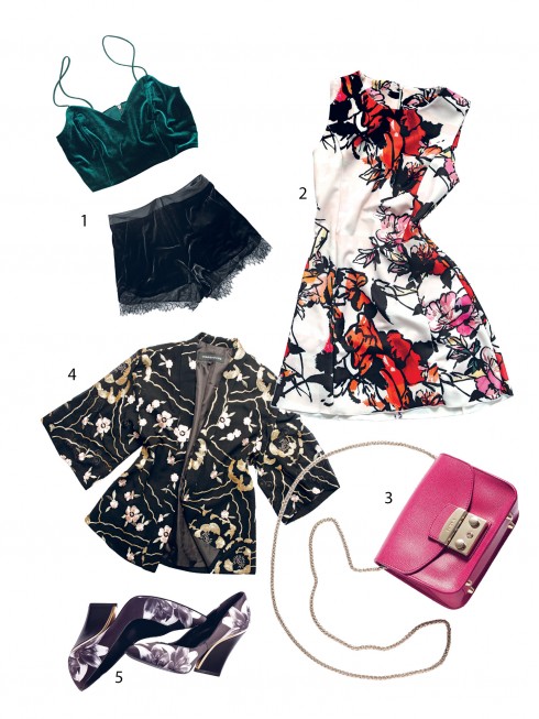 1.Áo, quần Topshop 2.Đầm Mango 3.Túi Coast 4.Áo khoác Warehouse 5.Giày Pedro 