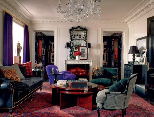 Những họa tiết Art-deco, họa tiết sọc tartan và những gam màu ấm áp làm nên không gian đặc trưng kiểu Mỹ của Ralph Lauren Home.