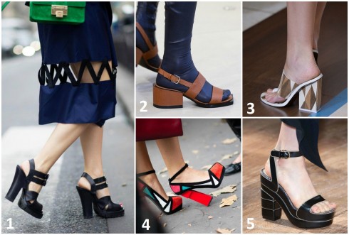 Không chỉ trên sàn diễn, street style thời trang Xuân - Hè 2015, rất nhiều fashionista cũng diện kiểu sandals này. 1. ALEXANDER WANG 2. JIL SANDER 3. TORY BURCH 4. CHARLOTTE OLYMPIA 5. SALVATORE FERRAGAMO 
