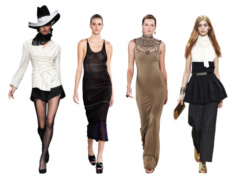 Từ trái qua: Jean Paul Gaultier, Calvin Klein, Ralph Lauren, Chanel