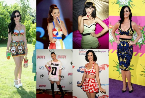 Những chiếc áo crop top với màu sắc sặc sỡ hay phụ kiện cá tính là điểm đặc trưng cho phong cách của Katy Perry