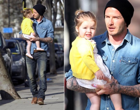 David Beckham và con gái, bé Harper