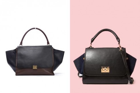 Chiếc túi của Céline bên trái vs túi nhái của Forever 21 bên phải