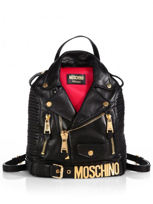 9. Leather Jacket Backpack - Moschino 