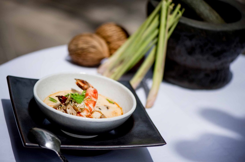 Grilled Tiger Prawn, Charred Oyster Mushroom, Kaffir - Lemongrass Broth