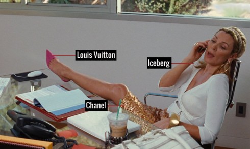 Nhẹ nhàng nơi văn phòng áo Iceberg, chân váy kim sa của Chanel, giầy cao gót Louis Vuitton