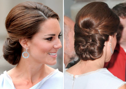 Kiểu tóc đẹp của công nương Kate Middleton - tóc búi 