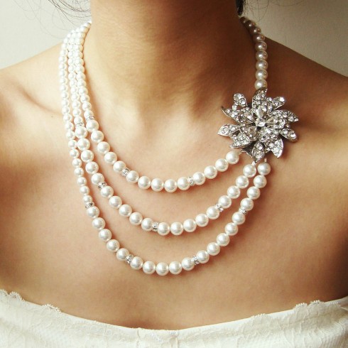 trang suc ngoc trai bridal pearl vintage wedding jewelry