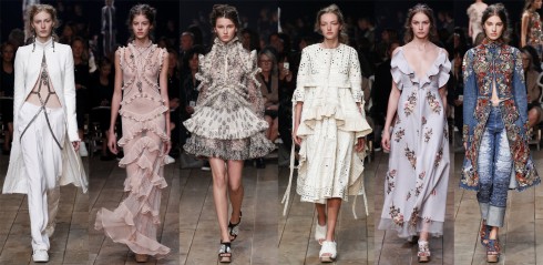 Sarah Burton lấy cảm hứng từ câu chuyện về những người thợ dệt lụa vùng Spitafields trong thế kỷ thứ 17. 