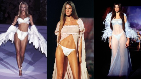 Dàn thiên thần nổi bật trong show diễn từ trái qua: Karen Mulder, Gisele Bundchen, Stephanie Seymour