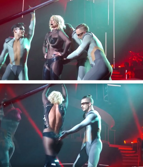 Khóa kéo của bộ jumsuit bó sát của Britney Spears bị bật tung khi cô đang biểu diễn