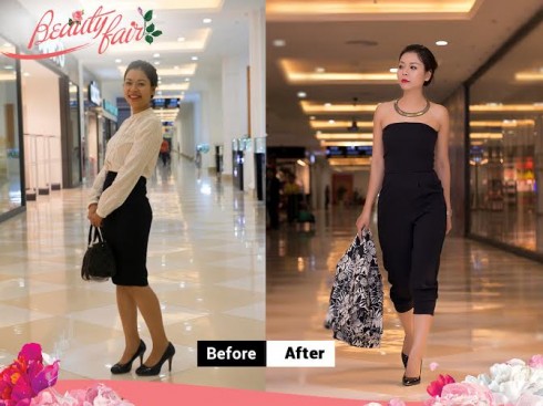Nguyễn Thúy Phương, trước và sau khi được chuyên gia tư vấn trong chương trình  “Đến Vincom – Đẹp mỗi ngày”