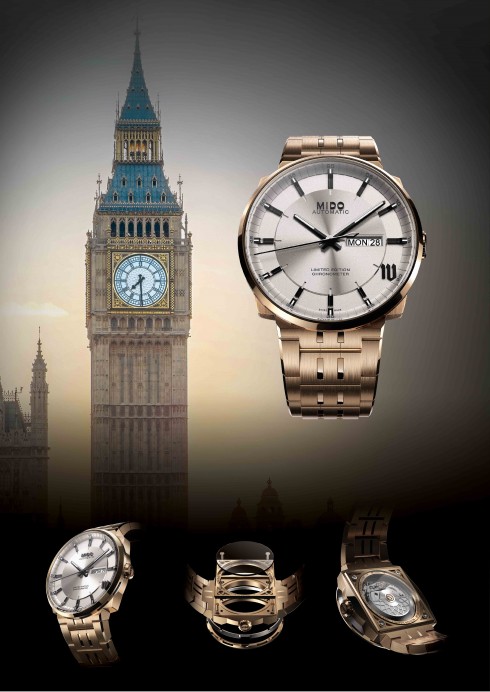 Phiên bản đồng hồ MIDO Big Ben sở hữu đầy đủ và chi tiết biểu tượng của London nổi tiếng từ phần ngả bóng mô phỏng các ô kiến trúc cho đến phần mặt đồng hồ được đặt trong lớp vỏ khối tròn đặt trên một lớp đáy vuông.