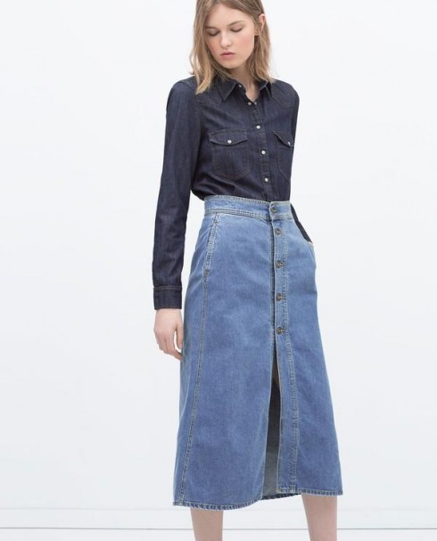 Chân váy Midi Jeans là một món đồ không thể không có trong tù đồ của các cô nàng yêu thời trang