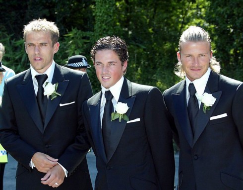 Danh thủ David Beckham cùng 2 người bạn thân là Phil Neville và Dave Gardner.