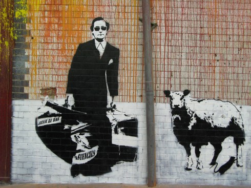 Một tác phẩm của Blek le Rat, họa sĩ graffiti người Pháp đã truyền cảm hứng cho Banksy