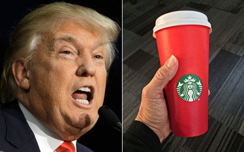 Donald Trump cũng có cái nhìn không mấy dễ chịu về chiếc ly đỏ của Starbucks