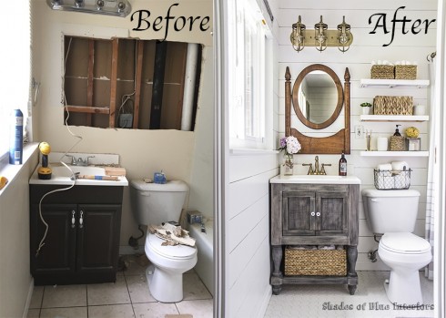 Phòng tắm nhà Rachel trước và sau khi cải tạo