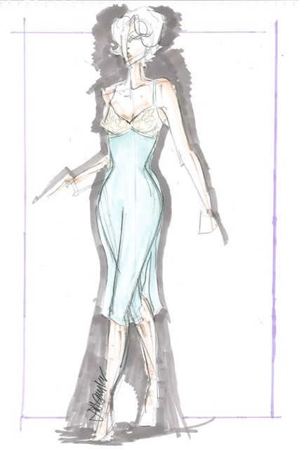 Sketch của nhà thiết kế trang phục phim Jill Taylor.