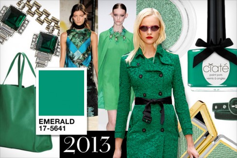 Màu sắc tuyệt đẹp của xanh ngọc lục bảo (Emrald) chiếm lĩnh thị trường thời trang và làm đẹp năm 2013