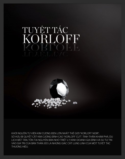 Korloff  Noir là viên kim cương đen duy nhất trên thế giới nặng 88 cara với những mặt cắt rực rỡ.