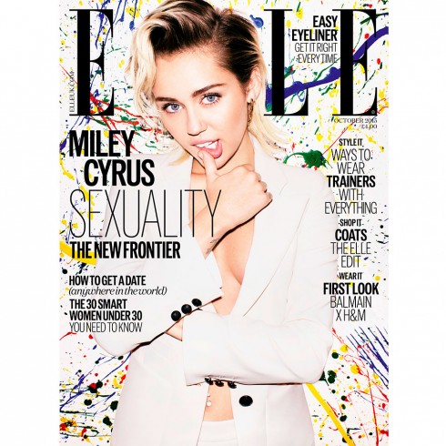 Miley xuất hiện trên ảnh bìa Elle UK số tháng 10/2015