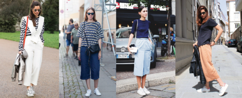 Phối sneaker với quần Culottes