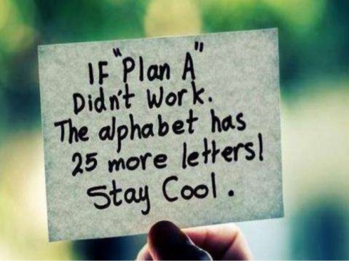 If Plan A did not work, the Alphabet has 25 more letters! Stay Cool.