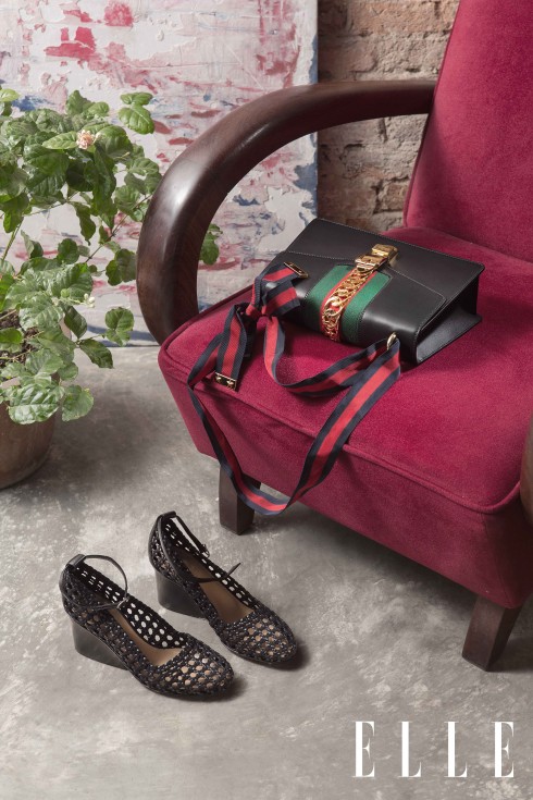 Túi Gucci, Giày đế xuồng đan da Hermès