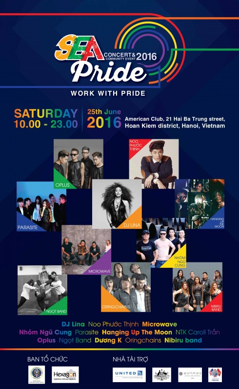 Lễ hội âm nhạc Sea  Pride 2016 là một trong chuỗi hoạt động để kỷ niệm 21 quan hệ Việt - Mỹ.