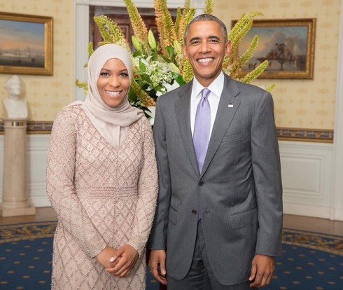 5 nữ vận động viên ‘fashionista’ tại Olympic 2016 - Ibtihaj Muhammad và tổng thống Mỹ Obama