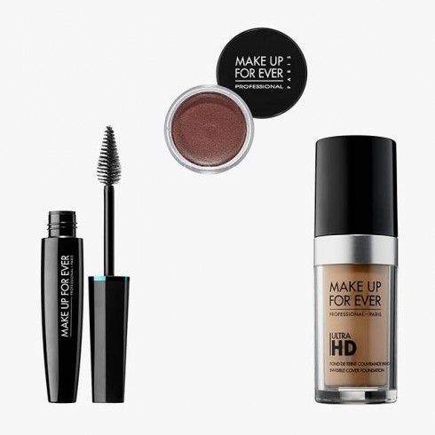 1. Make Up For Ever Aqua Smoky Extravagant Waterproof Mascara 2. Make Up For Ever Aqua Cream 3. Make Up For Ever Ultra HD Invisible Cover Foundation