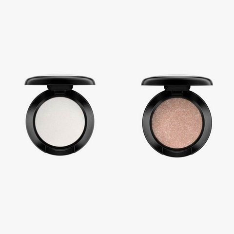 1. MAC Cosmetics Eye Shadow in White Frost 2. MAC Cosmetics Eye Shadow in Honesty